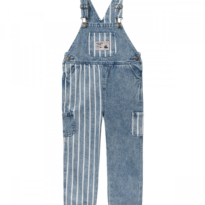 Austin Stripe Denim Panel Overalls