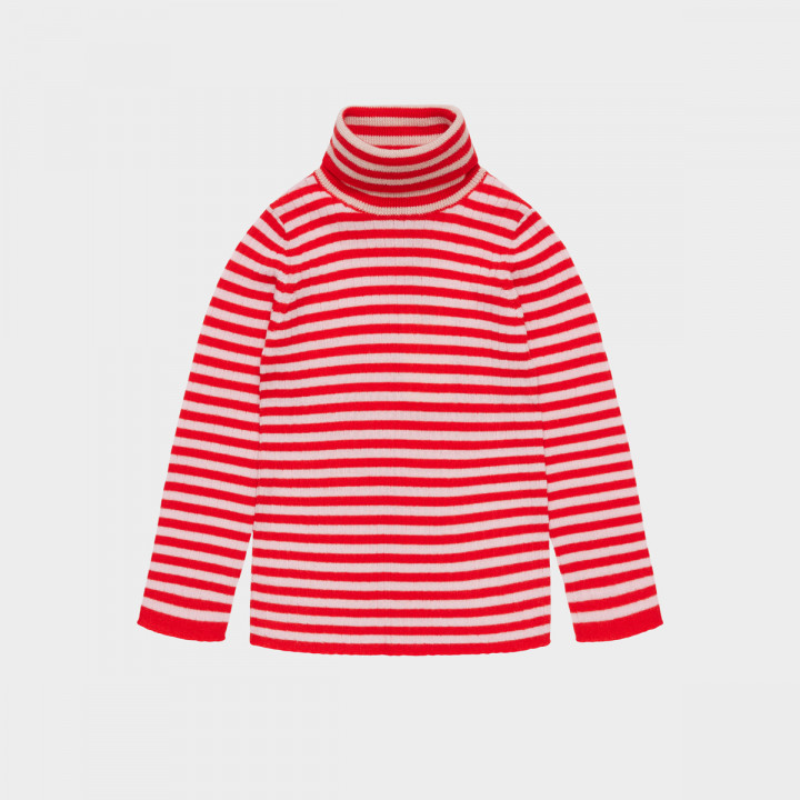 Rollneck Blouse Classic Red Rose Quartz