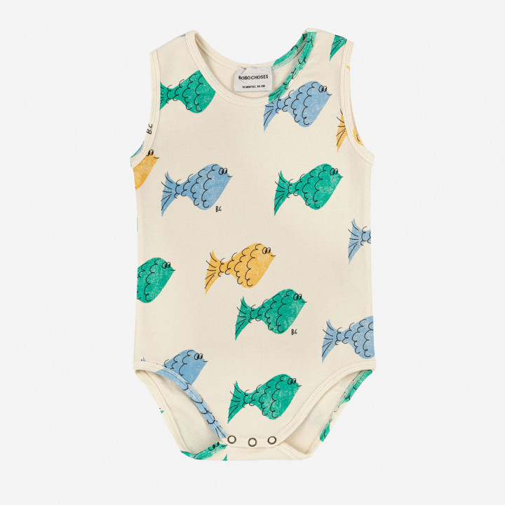 Multicolor Fish All Over Sleeveless Baby Body