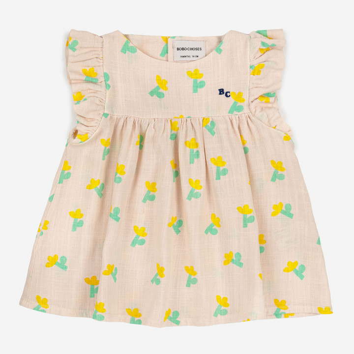 Sea Flower All Over Ruffle Baby Dress