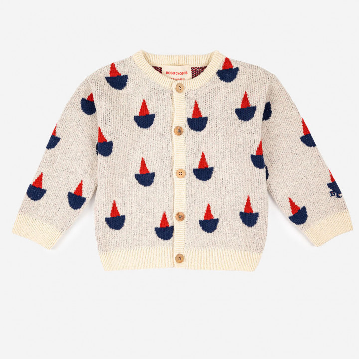 Sail Boat All Over Baby Cardigan