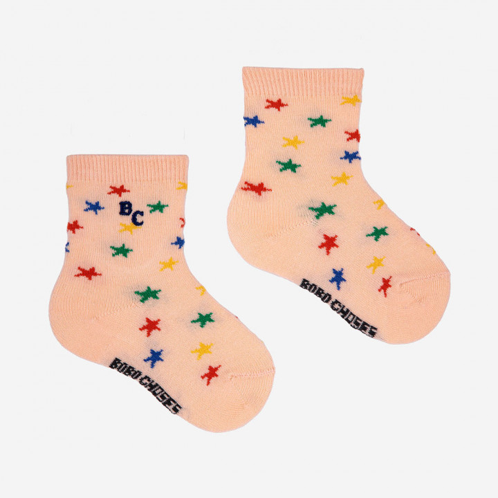 Multicolor Stars All Over Long Socks