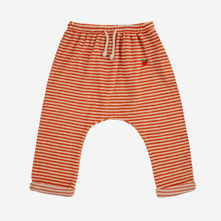 Baby Orange Stripes Terry Harem Pants