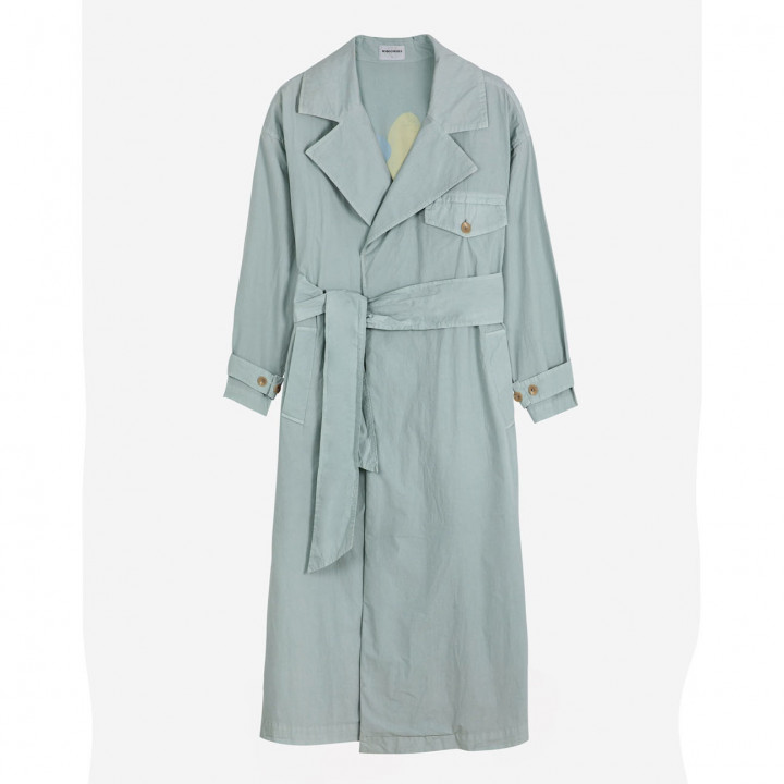 Lyocell Blend Loose Trench Coat