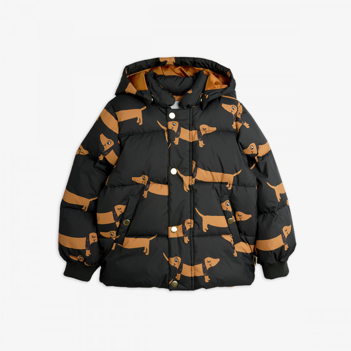 Dog Aop Hooded Puffer Black