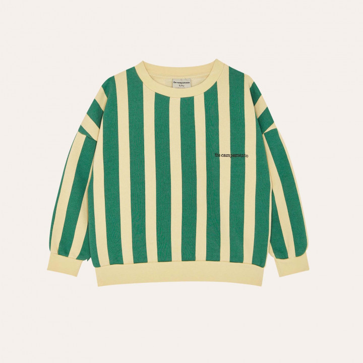 Green Stripes Oversized Kids Sweatshirt