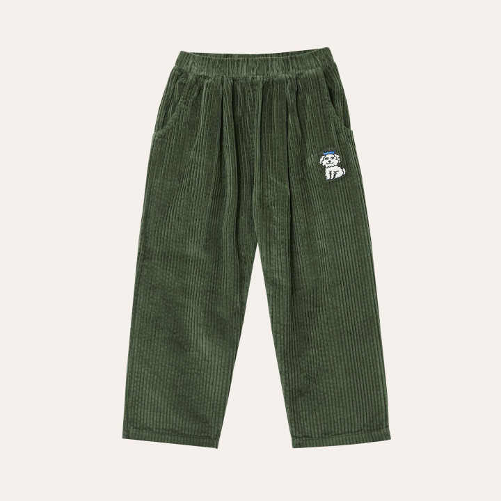 Green Corduroy Kids Trousers
