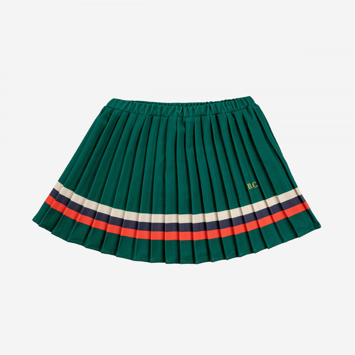 Stripes Pleated Woven Skirt
