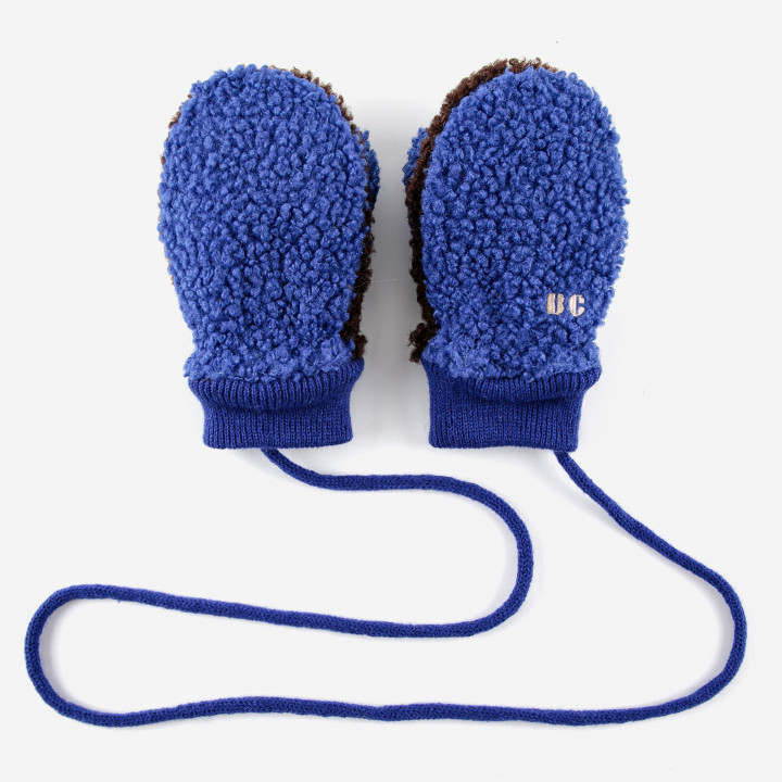 BC Color Block Blue Sheepskin Gloves