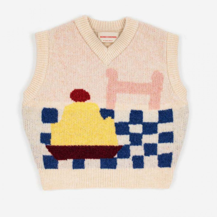 Yummy Cake Knitted Vest Offwhite