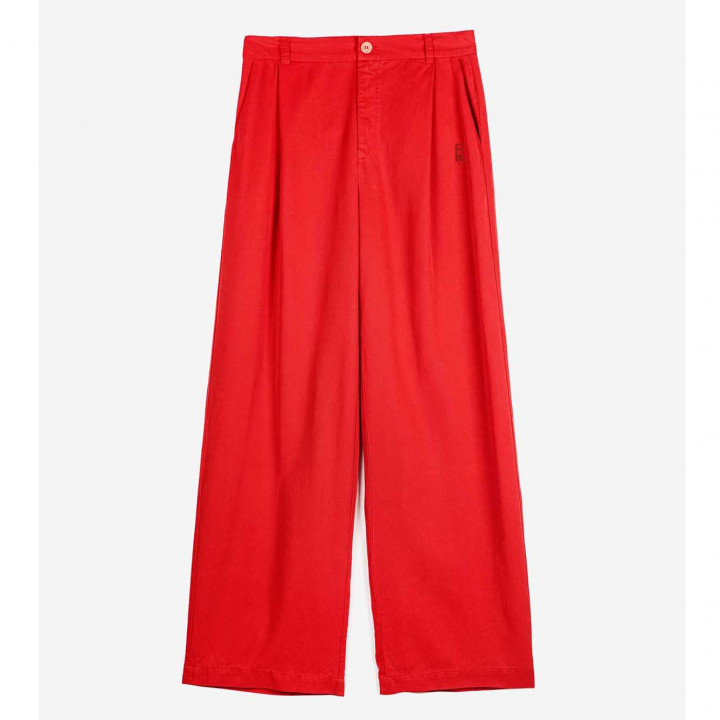 Palazzo Lyocell Trouser Red