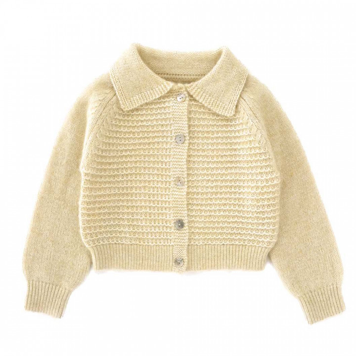 Cardigan With Collar Palest Yellow