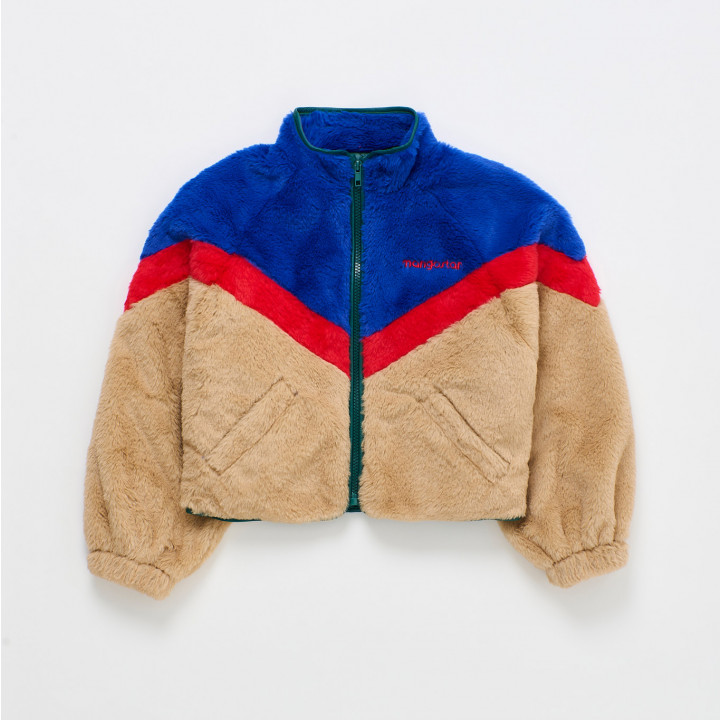 Tricolor Fur Jacket Multicolor