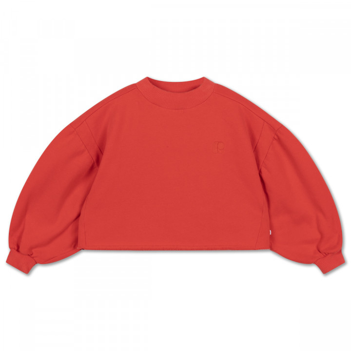 Crop Heart Sweater Firecracker Red