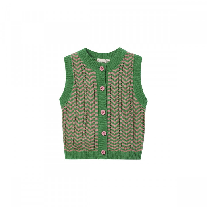Sweet Heart Button Up Knit Vest