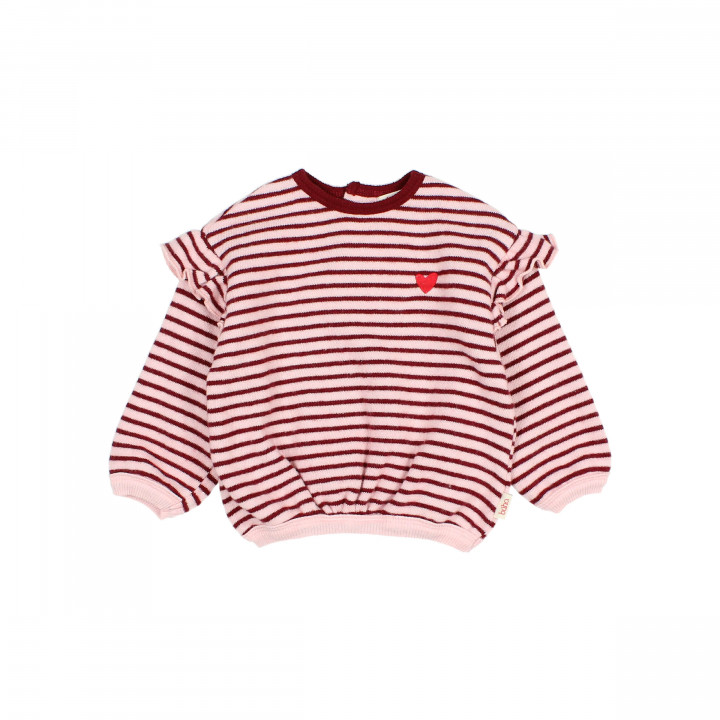BB Soft Stripes Girly Sweatshirt Pomegranate