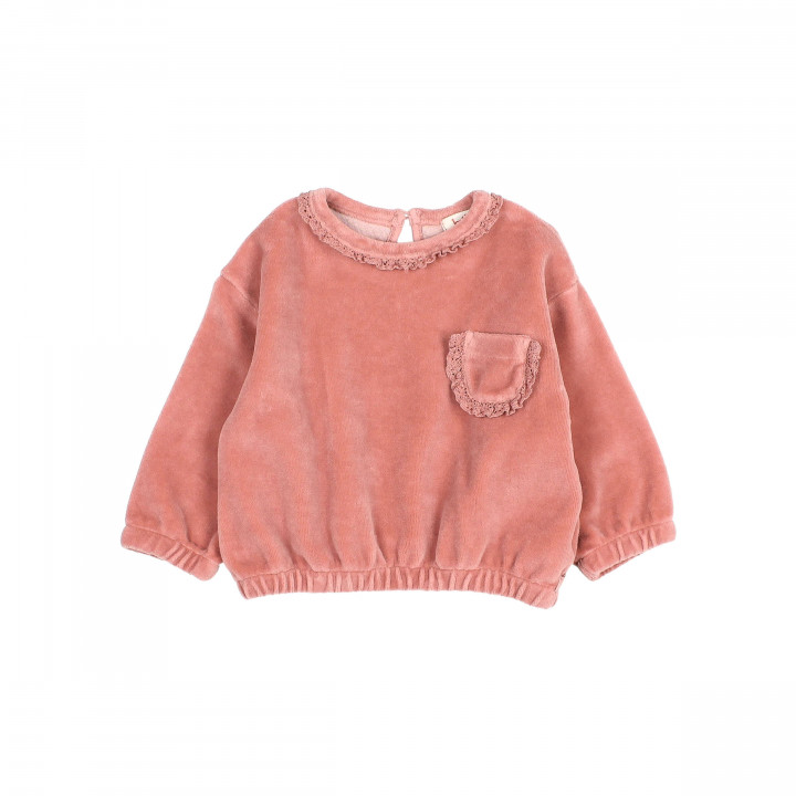 BB Velvet Sweatshirt Peony