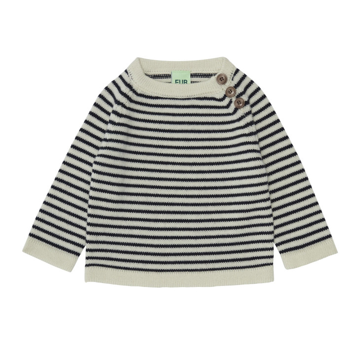 Baby Sweater Ecru/Dark Navy