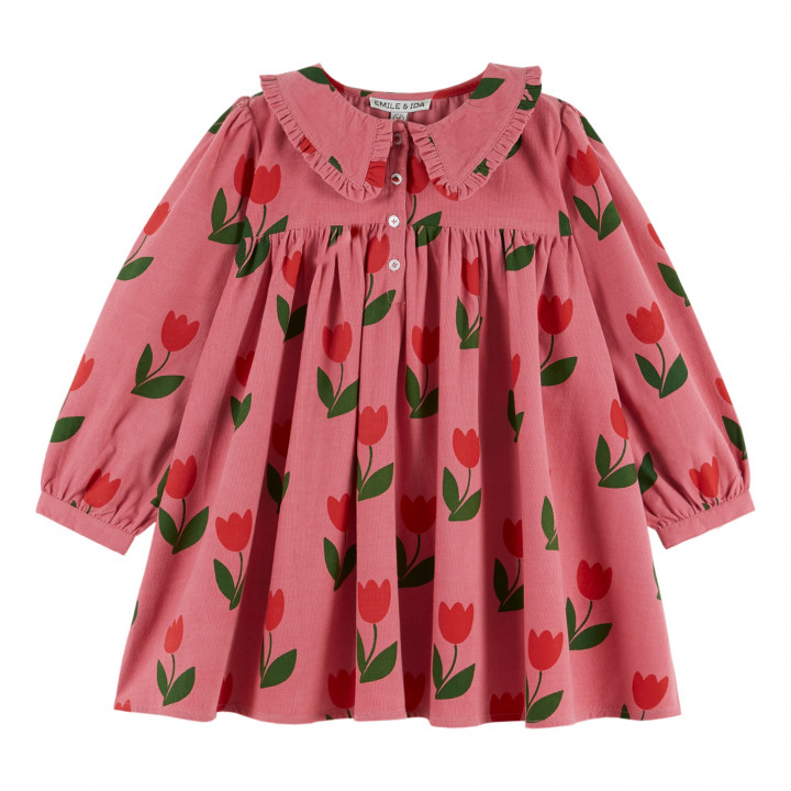 Loose Dress With Ruffle Collar Grande Tulipe