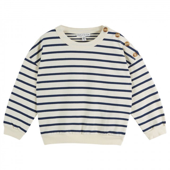 Buttoned Sailor Sweatshirt Marin Navy