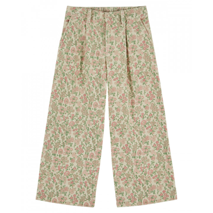 Printed Wide Leg Velvet Trousers Bucolique