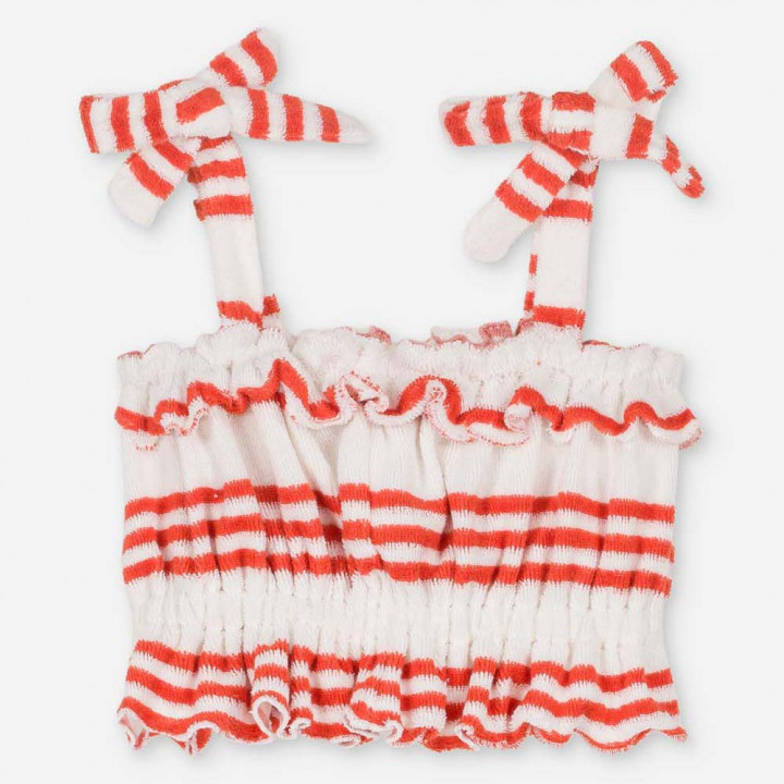 Top Alba Terry Red Sporty Stripes