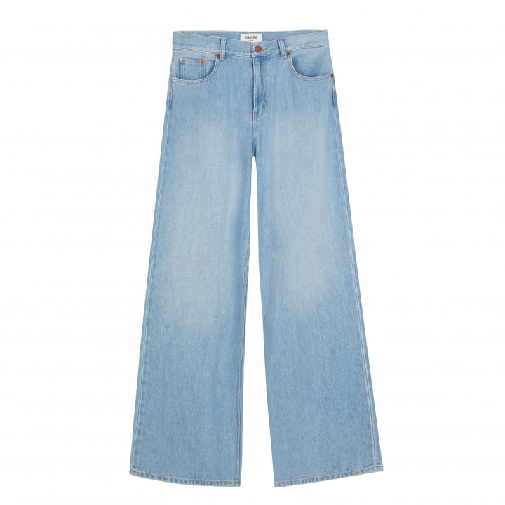 April Bleached Blue Wide Loose Fit Jeans