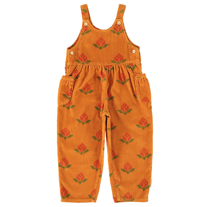 Dungarees | Camel W/ Big Flowers