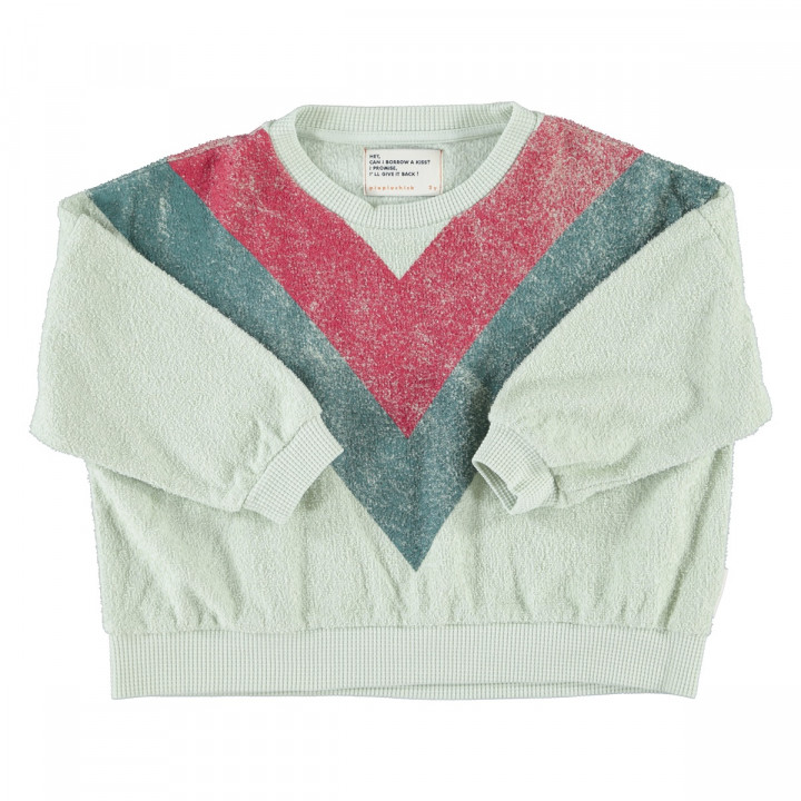 Sweatshirt | Mint Green W/ Multicolor Triangle Print