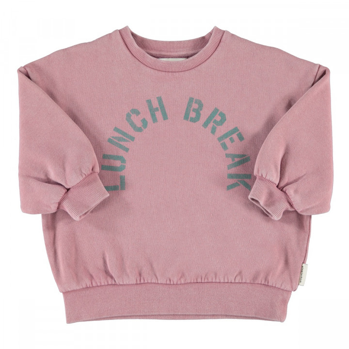 Oversized Sweatshirt | Pink W/ "lunch Break" Print