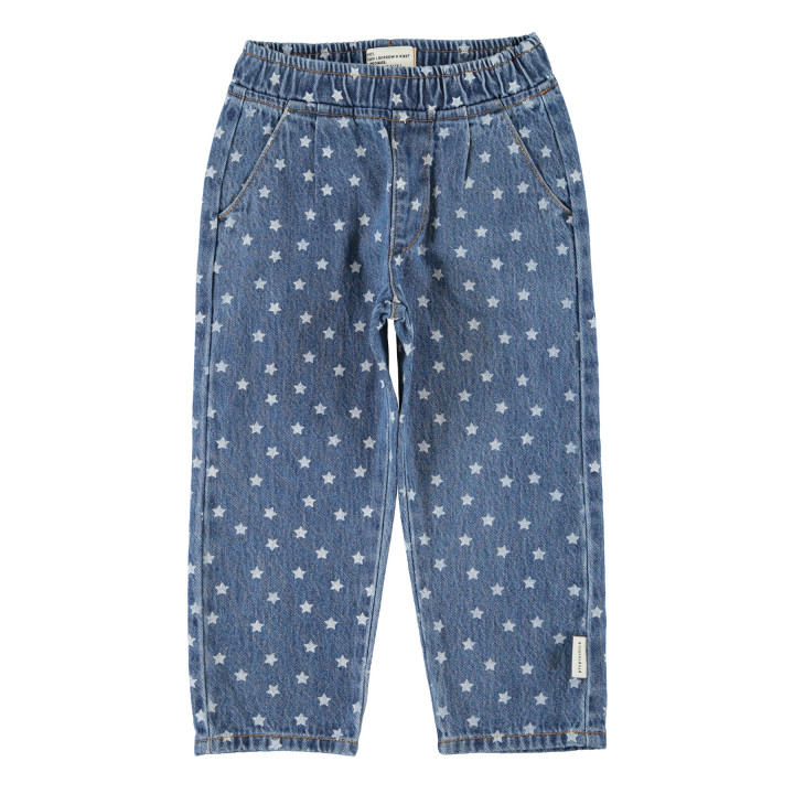 Trousers | Washed Navy Denim W/ Stars