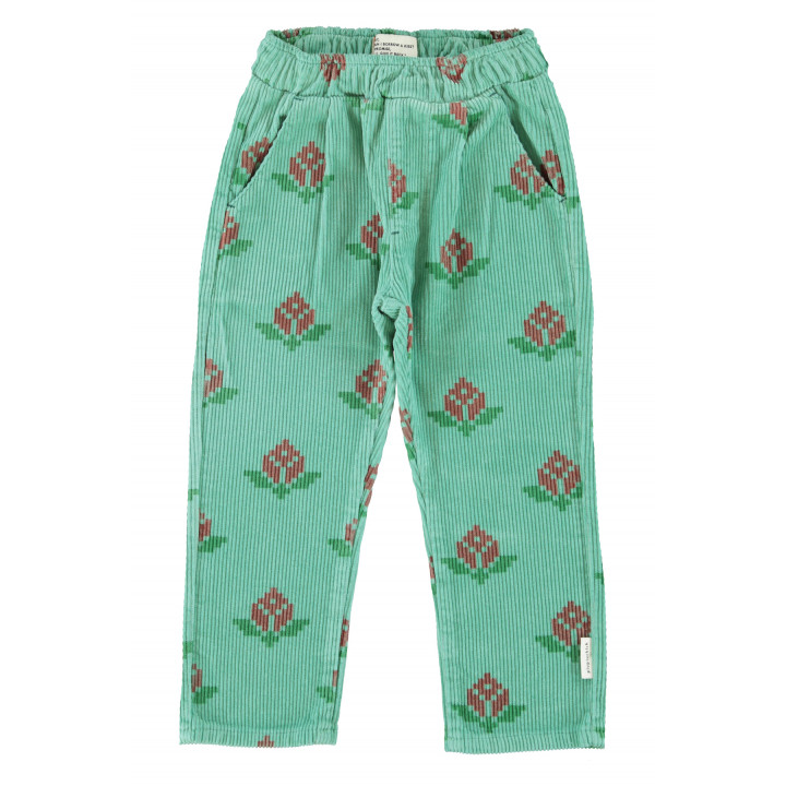 Trousers | Green W/ Big Flowers