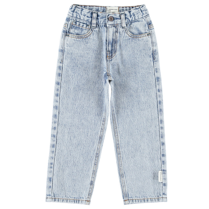 Unisex Trousers |fadded Light Blue Denim