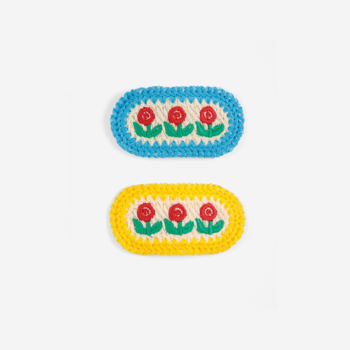 Stamp Bloom Knit Hairclips-ONESIZE