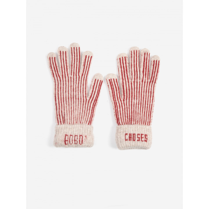 Merino Wool Stripes Knitted Gloves-ONESIZE