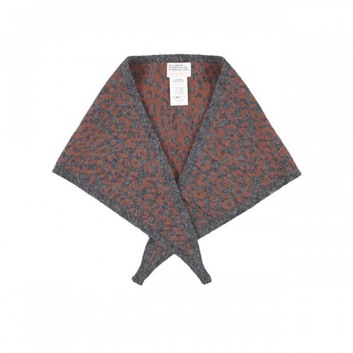 Knitted Bandana | Grey W/ Animal Print