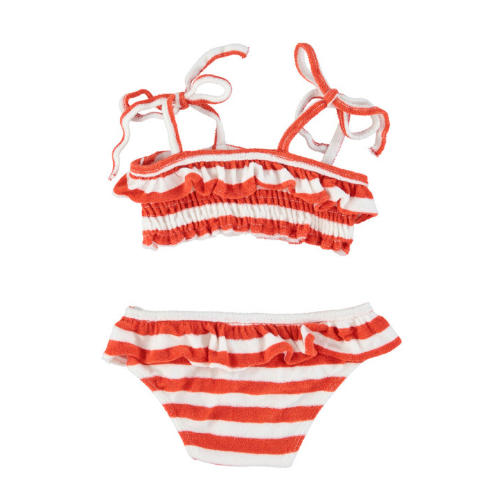 Bikini Red & Ecru Stripes