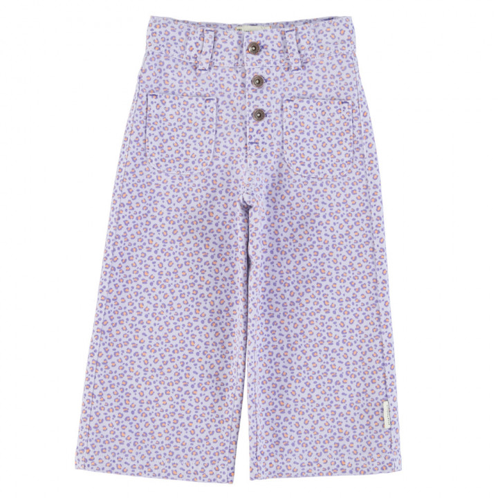 Flare Trousers Lavender w/ Animal Print