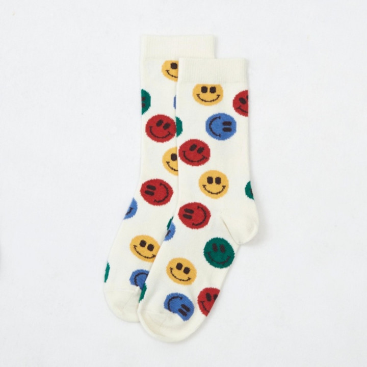 Socks Happiness Off White