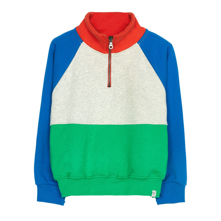 Guilty Green Colorblock Halfzipped Sweatshirt