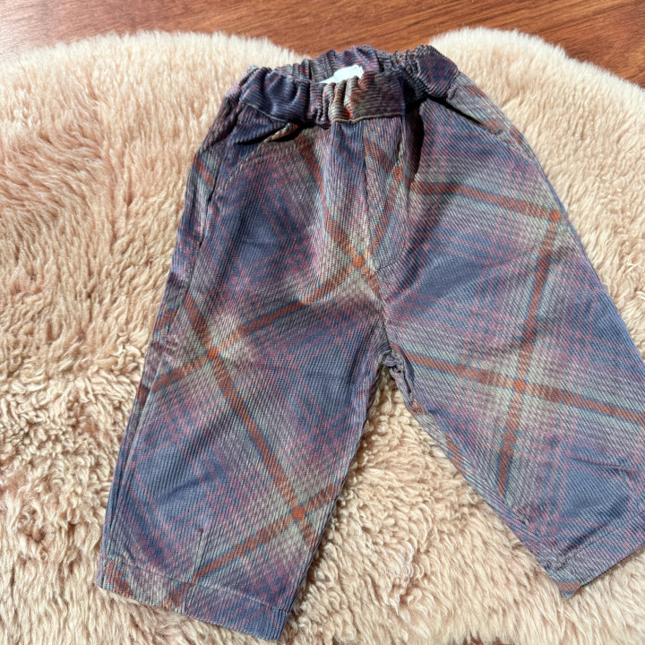 Corduroy Pants Plaid Print