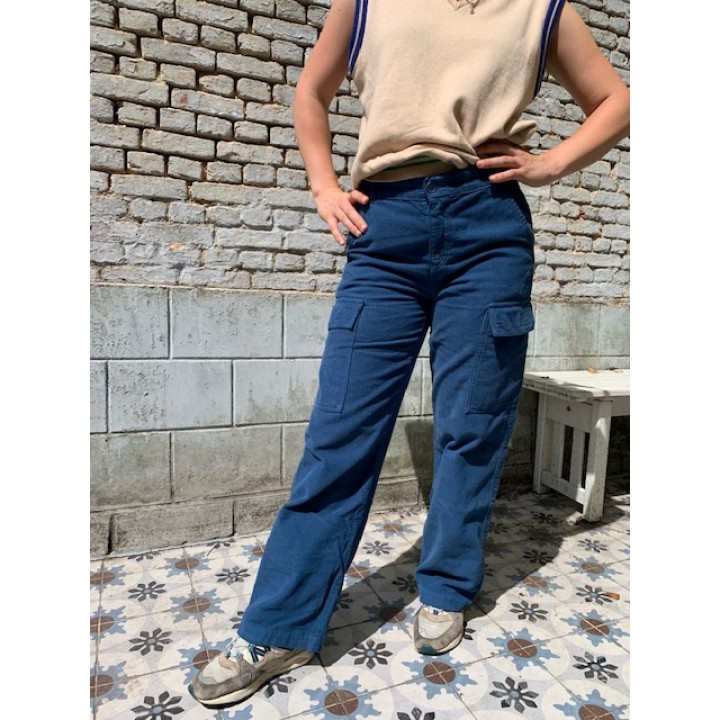 Note Trousers Rib Blue