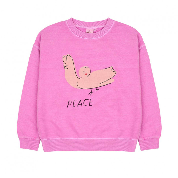 Peace Pigment Sweatshirt Pink