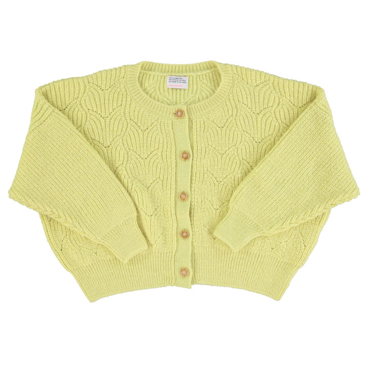 Knitted Soft Cardigan Lime w/ Golden Lurex