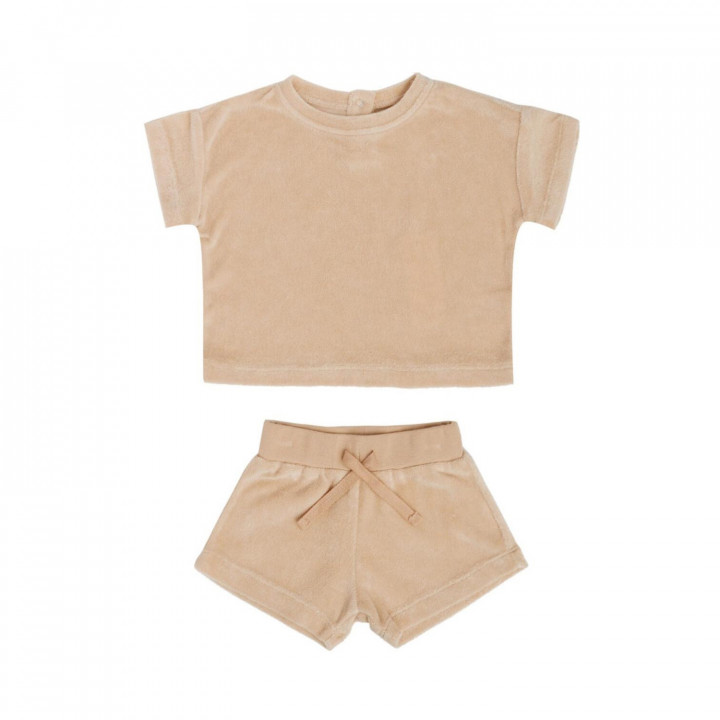 Terry Tee Shorts Set Apricot