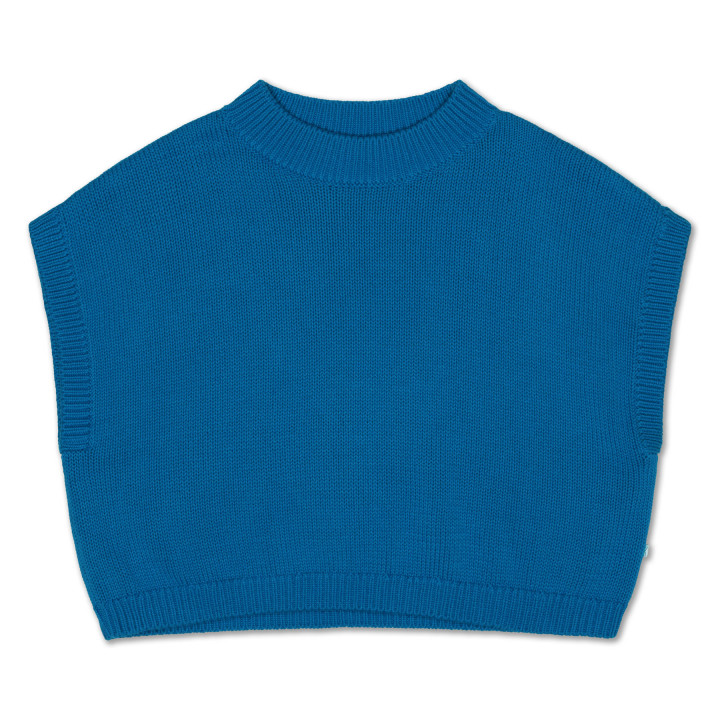 Knitted Boxy Top Bright Blue