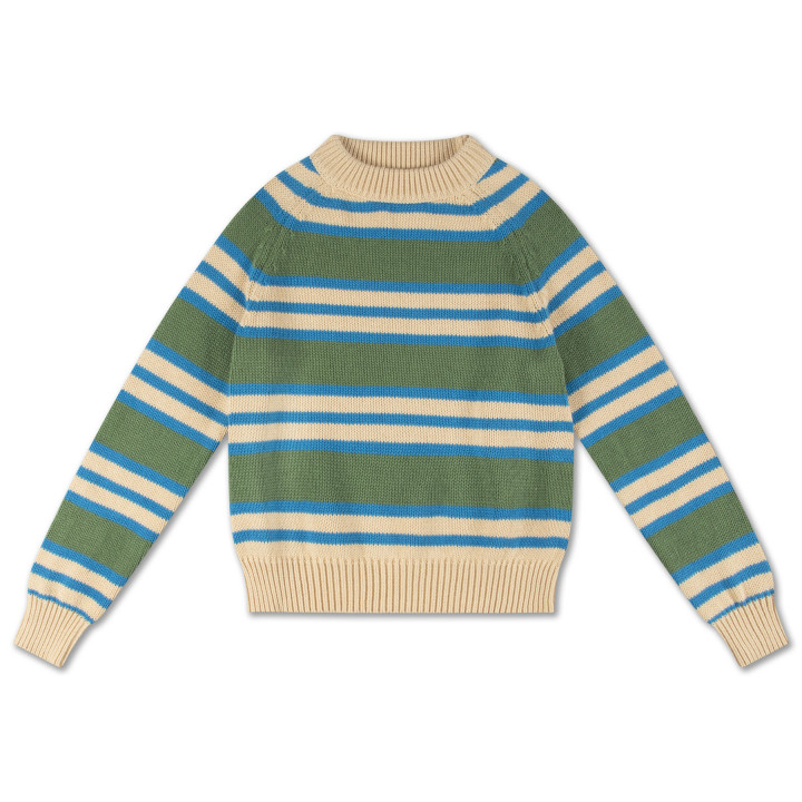 Knit Raglan Sweater Irregular Stripe