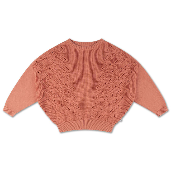 Knit Slouchy Sweater Greyish Tangerine