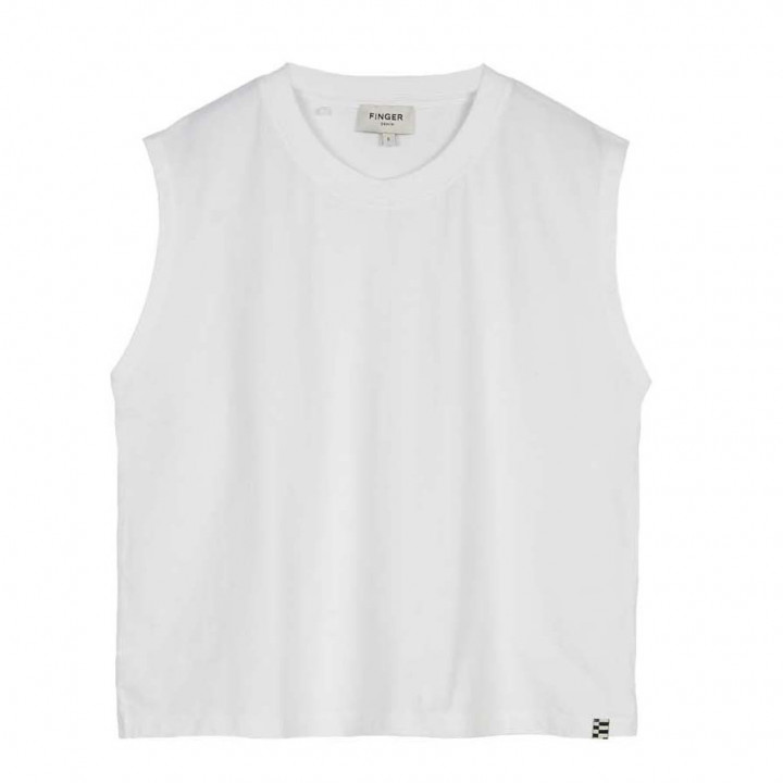SC White Sleeveless T-Shirt
