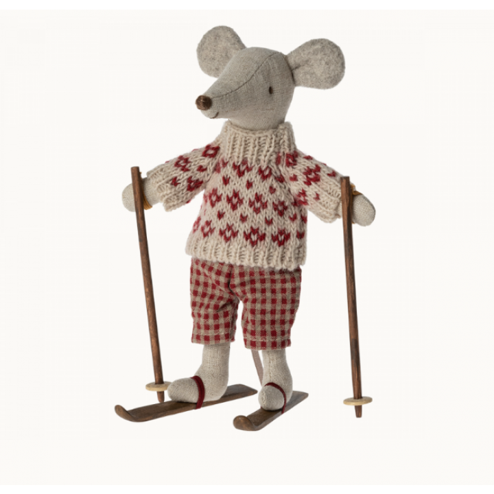 Winter Mouse with Ski set - Mum